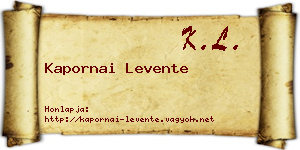 Kapornai Levente névjegykártya